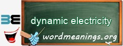 WordMeaning blackboard for dynamic electricity